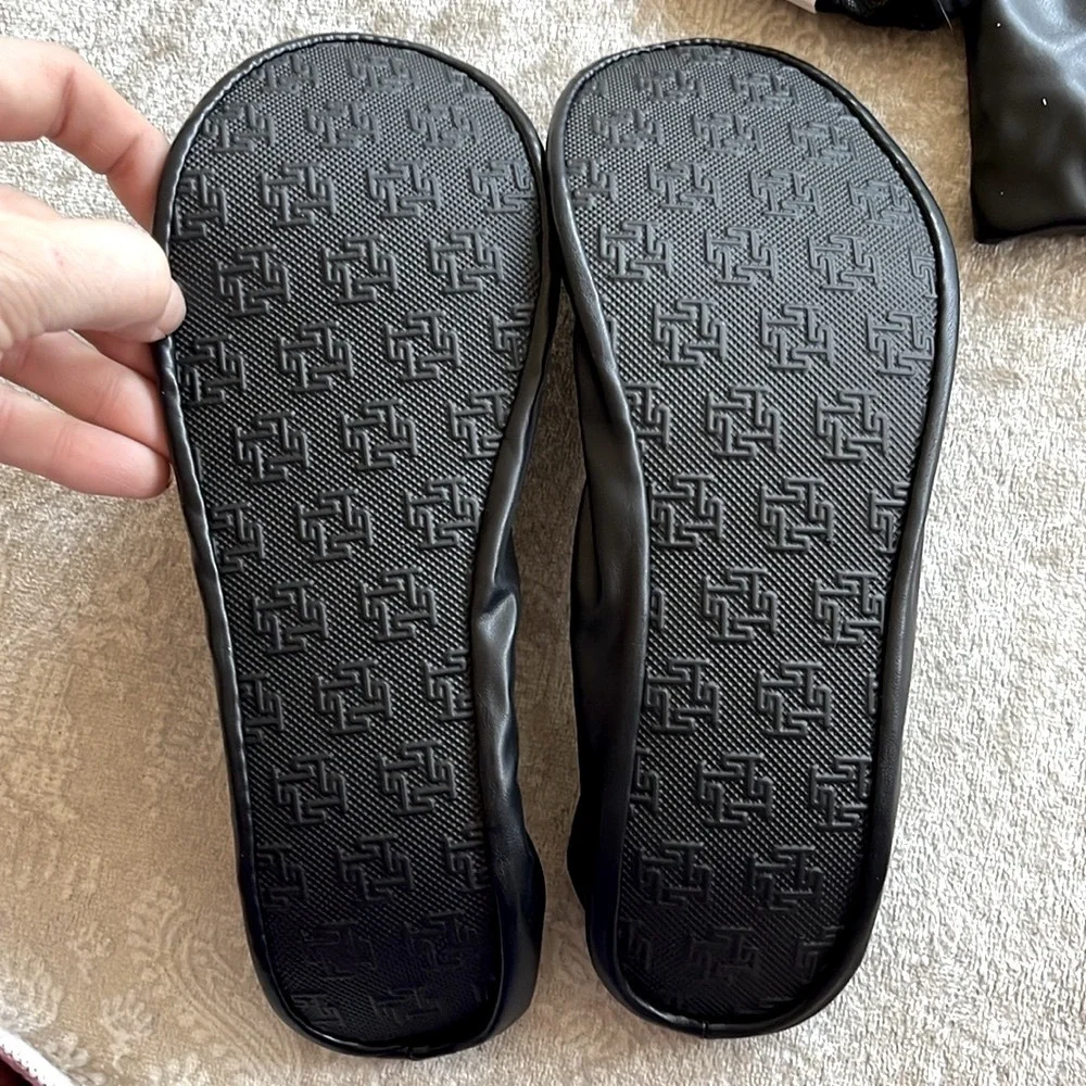 Brand New Foldable Black Bow Flats Travel Ballet Shoes Ballerina Slippers Purse